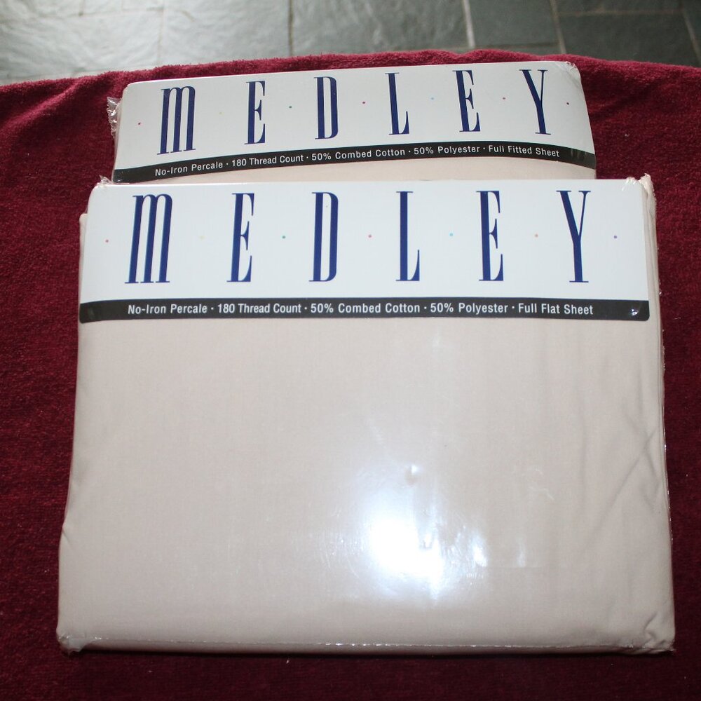 Medley No-Iron 180 Thread Count Flat and Fitted Sheet